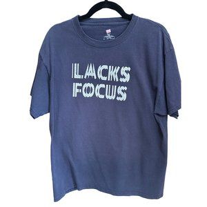 Hanes size L Lacks Focus navy blue short sleeve t-shirt